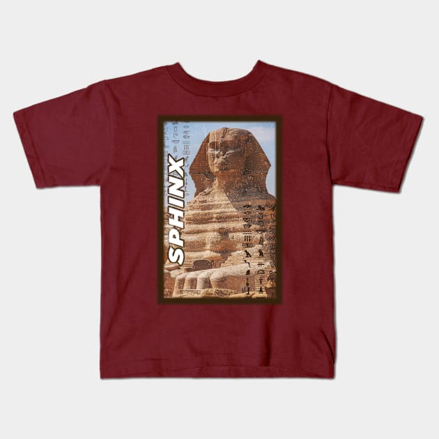 The Majestic Enigma Egyptian's Great Sphinx Kids T-Shirt by Da Vinci Feather